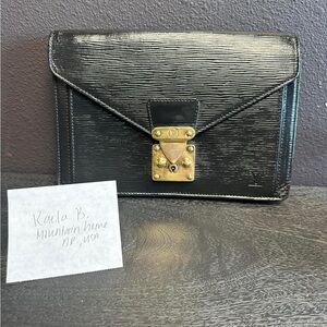 Authentic Louis Vuitton Black Epi clutch